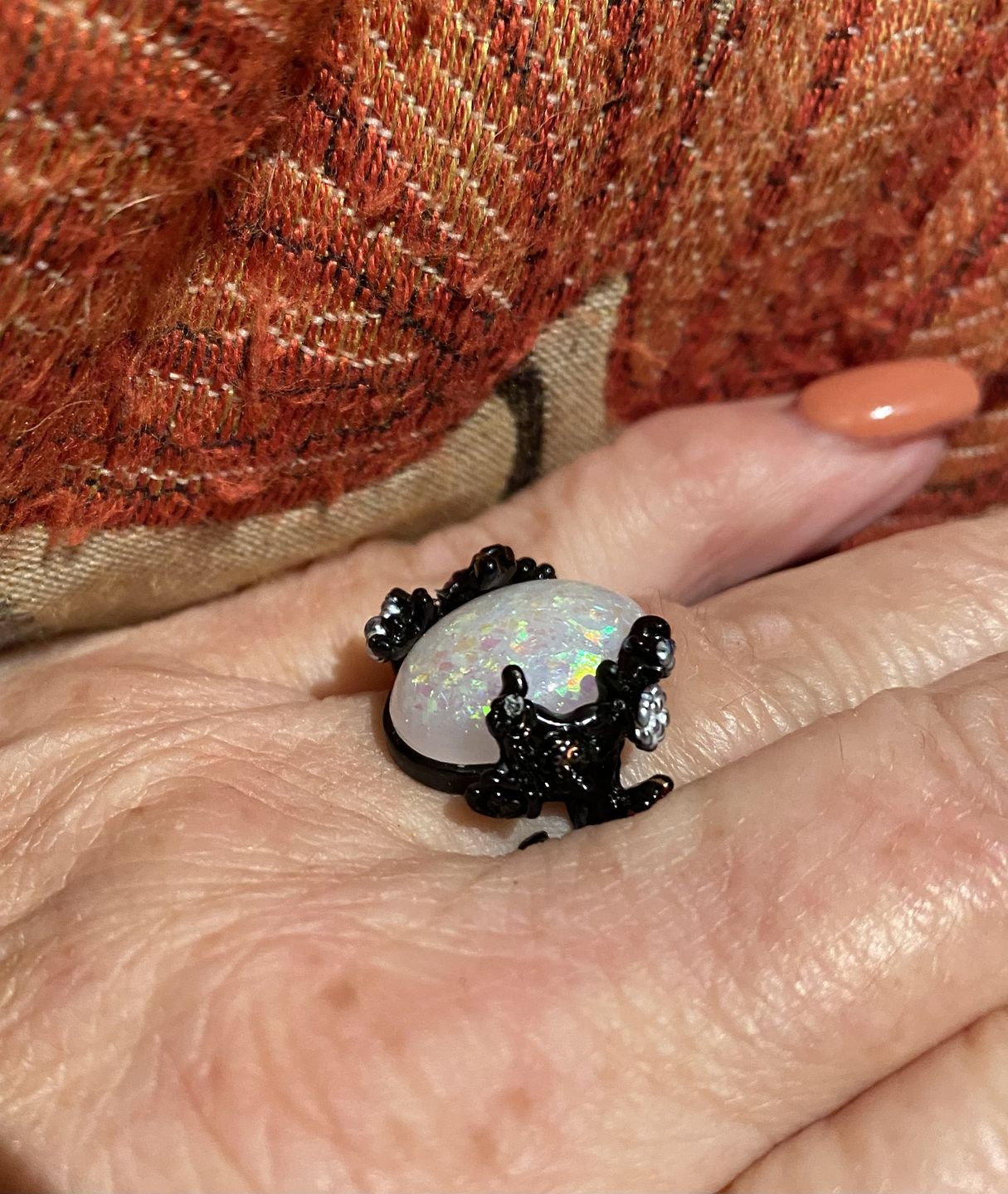 Customer photo review of Midnight Blossom Opal Crystal Ring