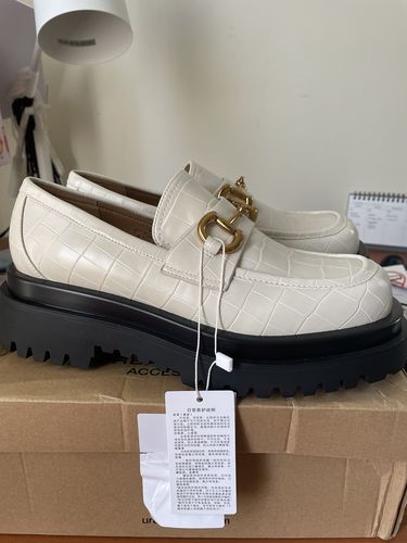 Customer photo review of Metal Decor Round Toe Slip-on Loafers