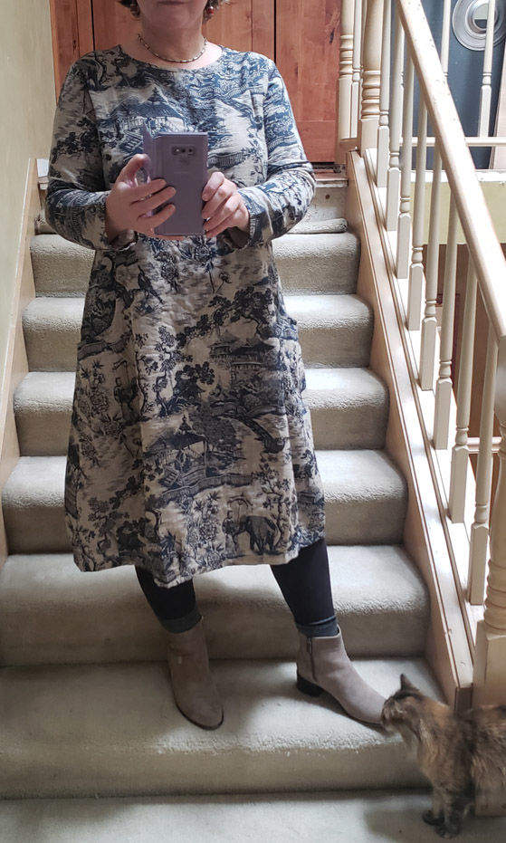 Customer photo review of Plus Size - Winter Printing 100%Cotton Floral Dress Robe