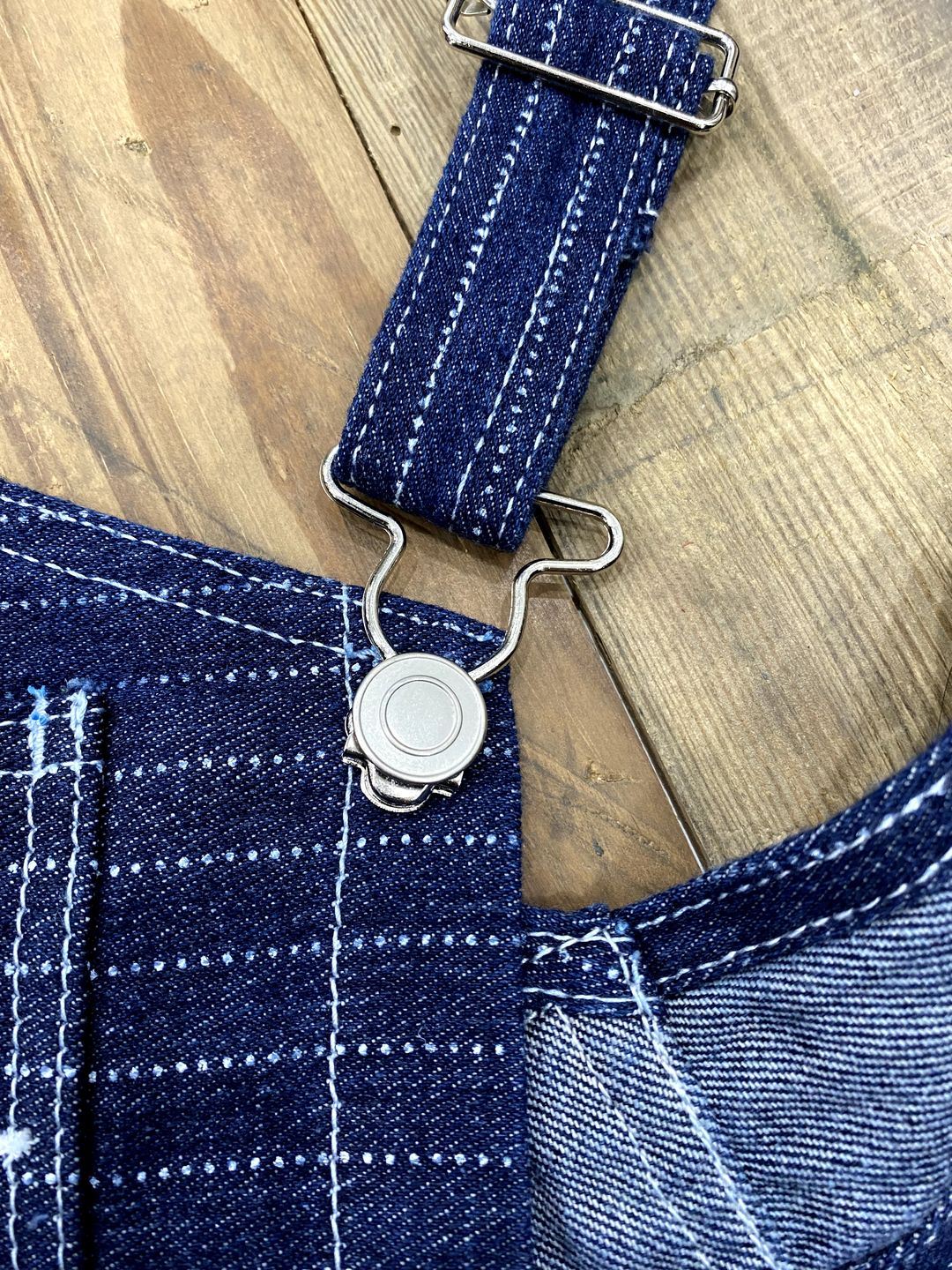 Customer photo review of ウォバッシュストライプデニムオーバーオール
