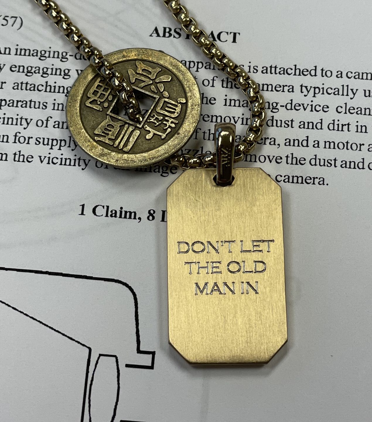 Customer photo review of Engravable Matte Modern Dog Tag