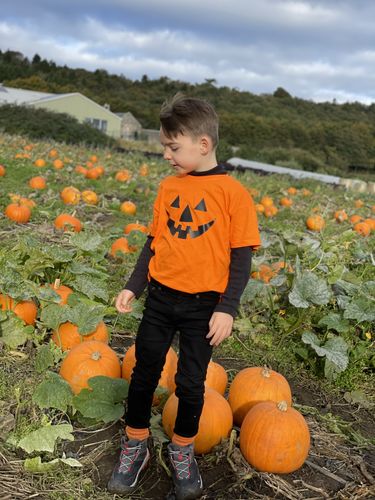 Customer photo review of Pumpkin Face Family Matching Tee's - Orange - (MRK X)