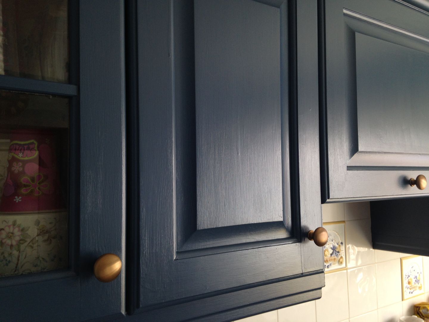 Customer photo review of Classic Satin Aged Brass Cupboard Handles