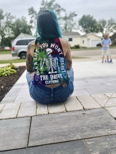 Customer photo review of 202 - Regret Rainbow Crop Tank Top
