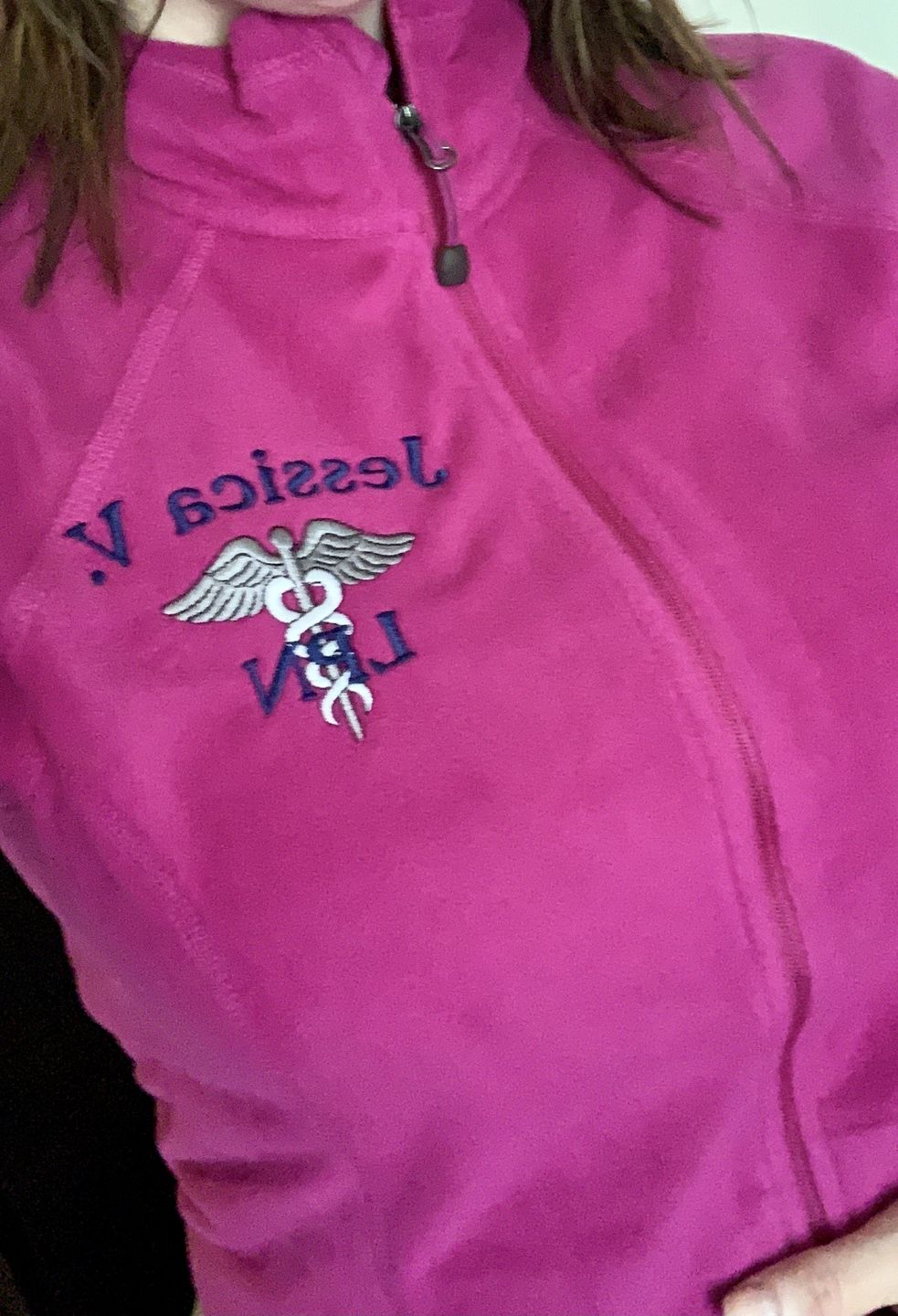 Customer photo review of Closeout Colors |  EB225 Eddie Bauer® Ladies Full-Zip Microfleece Jacket