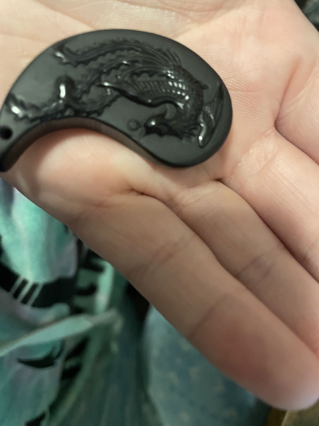 Customer photo review of Obsidian Ying Yang Couple Matching Necklaces
