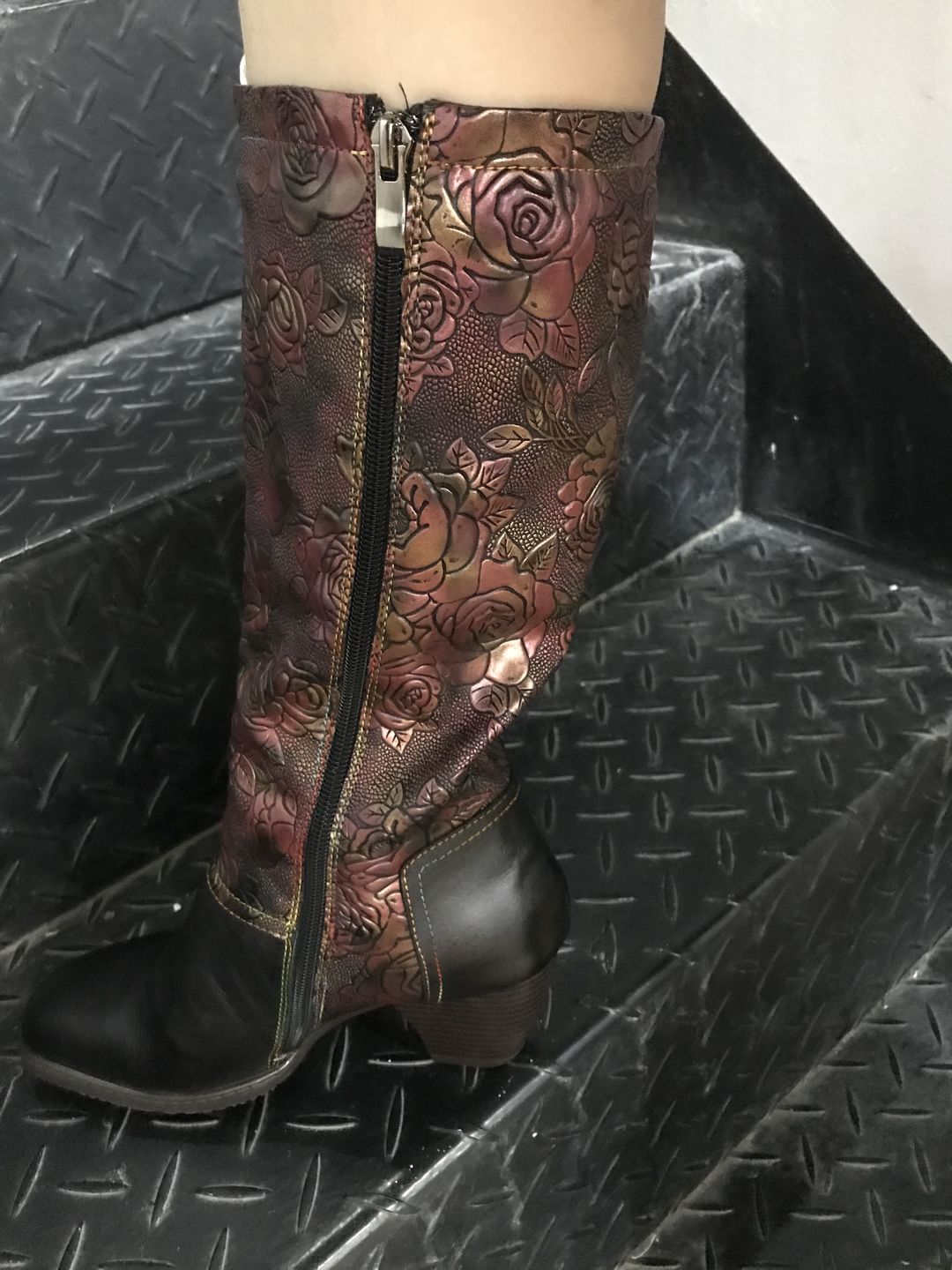 Customer photo review of Retro Printed Hand-made Boots