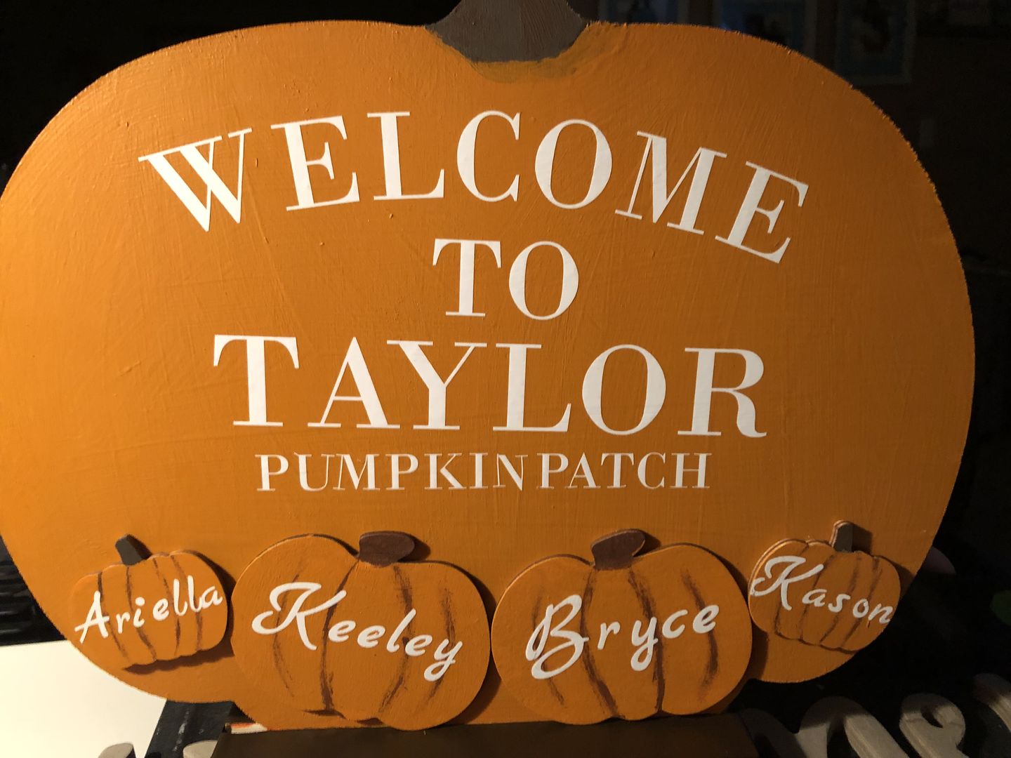 Customer photo review of Unfinished Wooden Pumpkin Silhoutte - Craft- up to 24" DIY