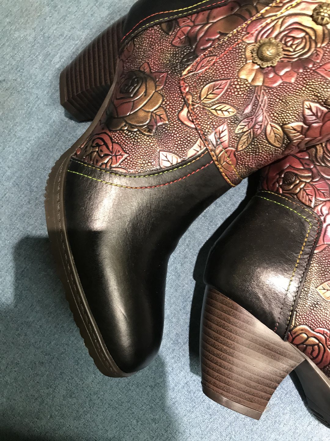 Customer photo review of Retro Printed Hand-made Boots