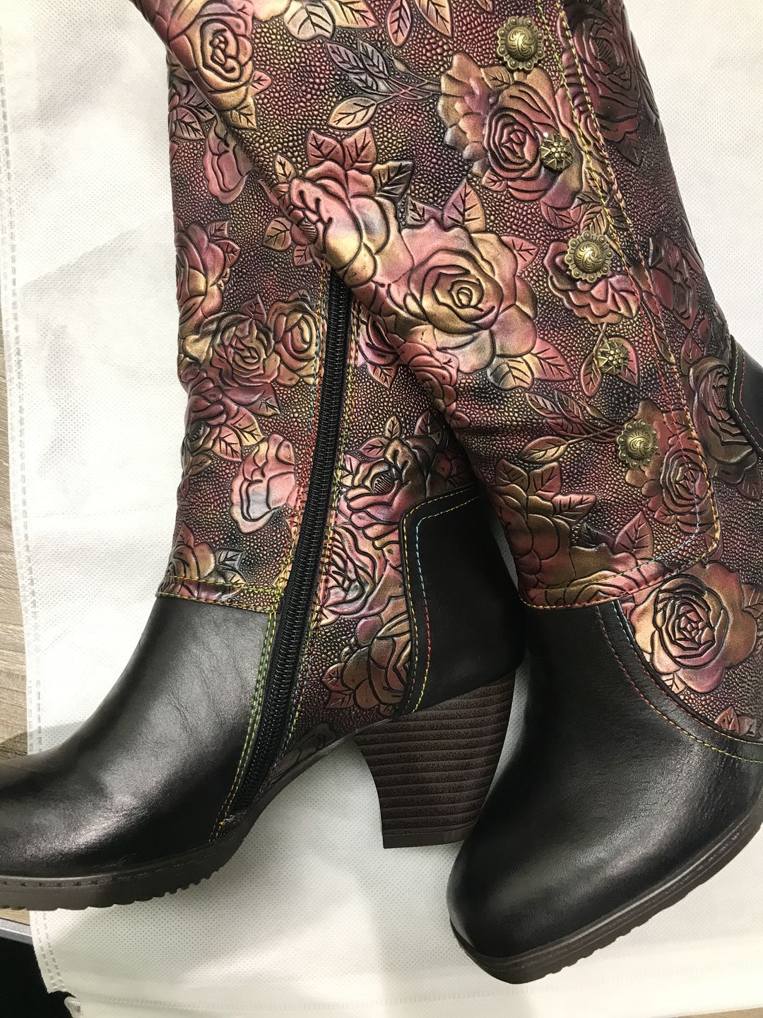 Customer photo review of Retro Printed Hand-made Boots