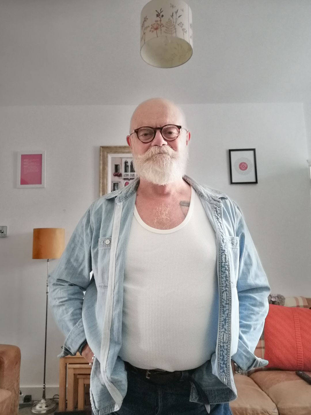 Customer photo review of 10.5 oz Cotton Tank Top - White