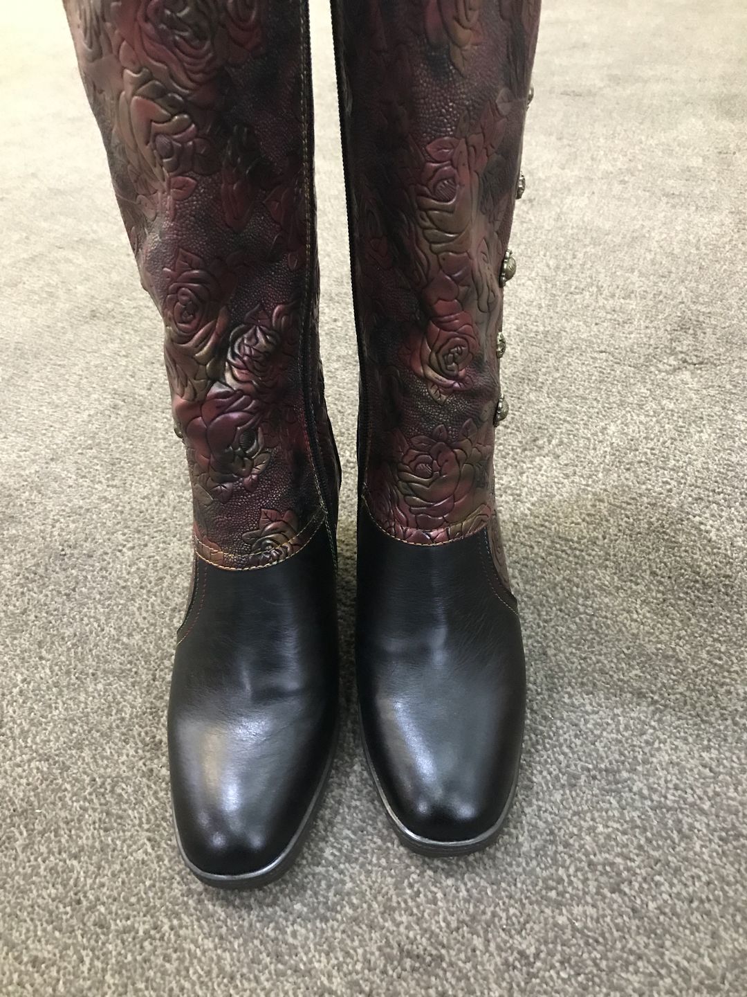 Customer photo review of Retro Printed Hand-made Boots