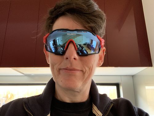 Customer photo review of Rudy Project Cutline Sunglass Pro Red Multi Laser Ice Lens