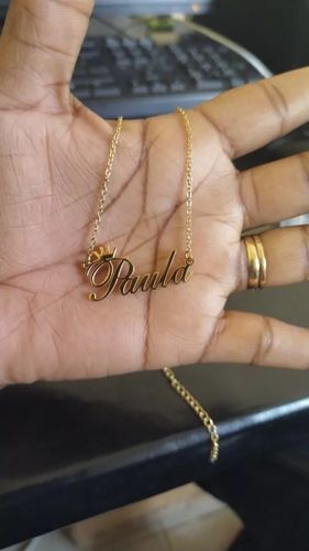 Customer photo review of Classic Crown Name Necklace