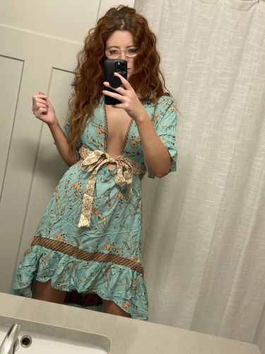 Customer photo review of MAISIE High-Low Midi Dress