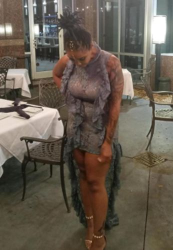 Customer photo review of Floral Lace Elegant Irregular Mini Dress