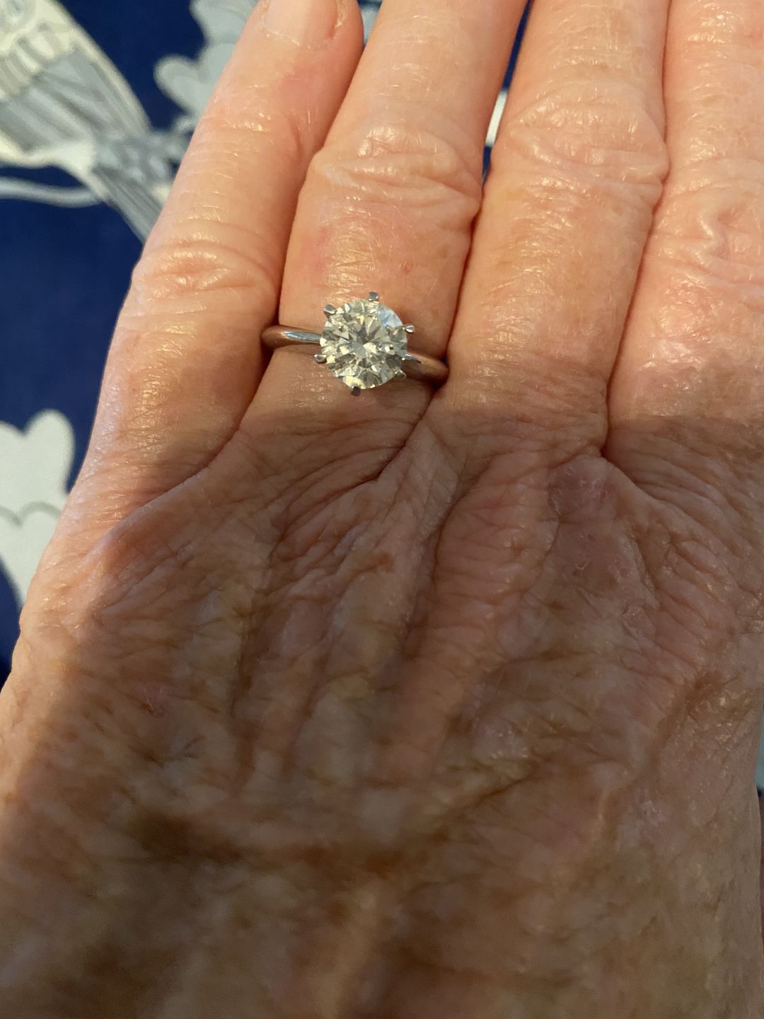 Customer photo review of Classics for Hundreds of years, six prong solitaire ring