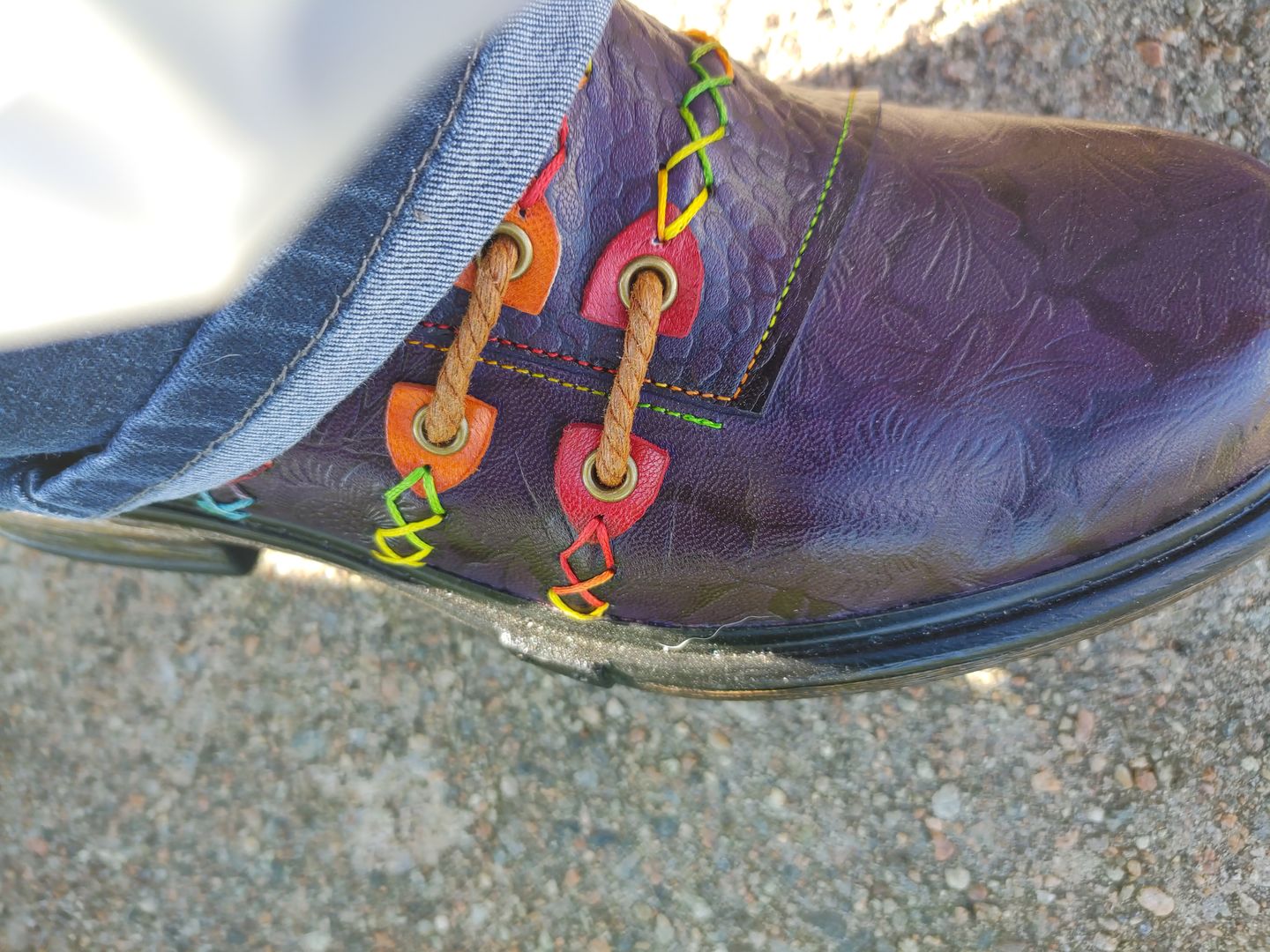 Customer photo review of Hand Embossed Genuine Leather Shoes