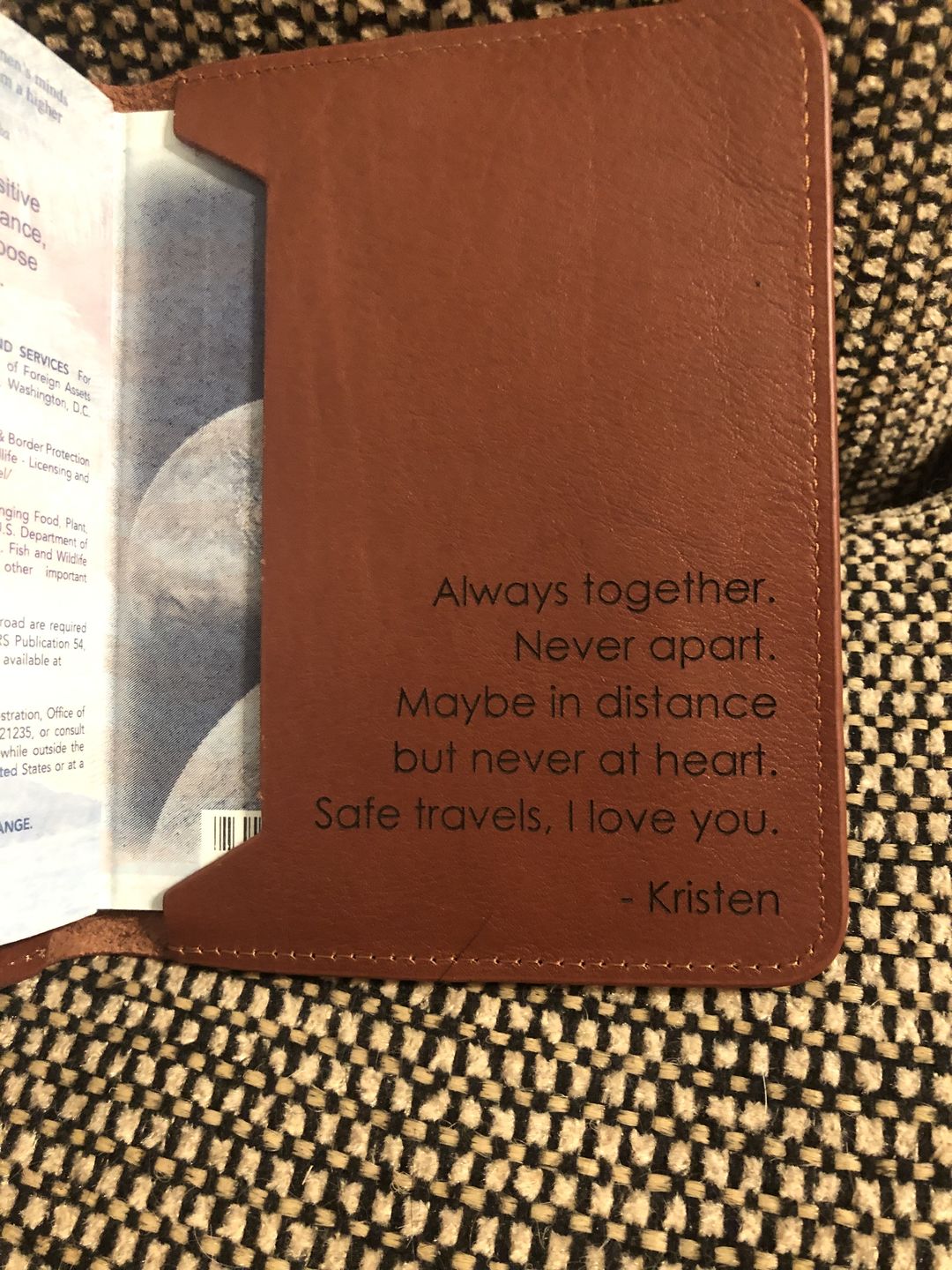 Customer photo review of Personalized Leather Passport Holder