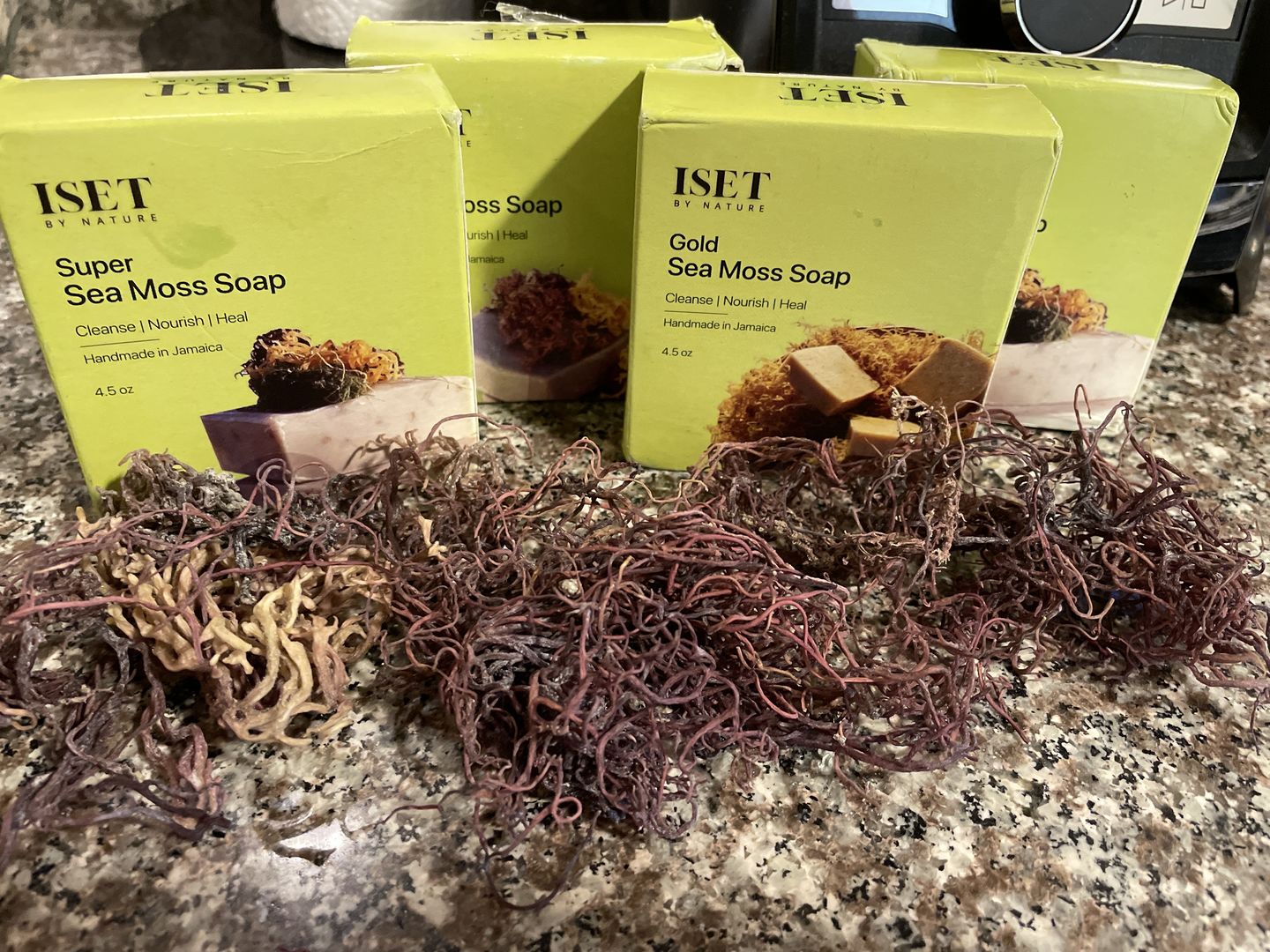 Customer photo review of Super Sea Moss Soap with Purple Sea Moss, Gold Sea Moss and Spirulina