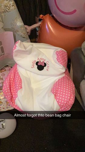 Customer photo review of Personalised Applique Minnie Mouse Bean Bag Chair