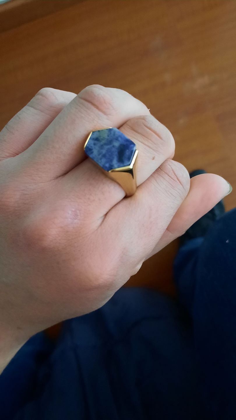 Customer photo review of CYBER - Anillo Galaxy Gold - Lapislázuli