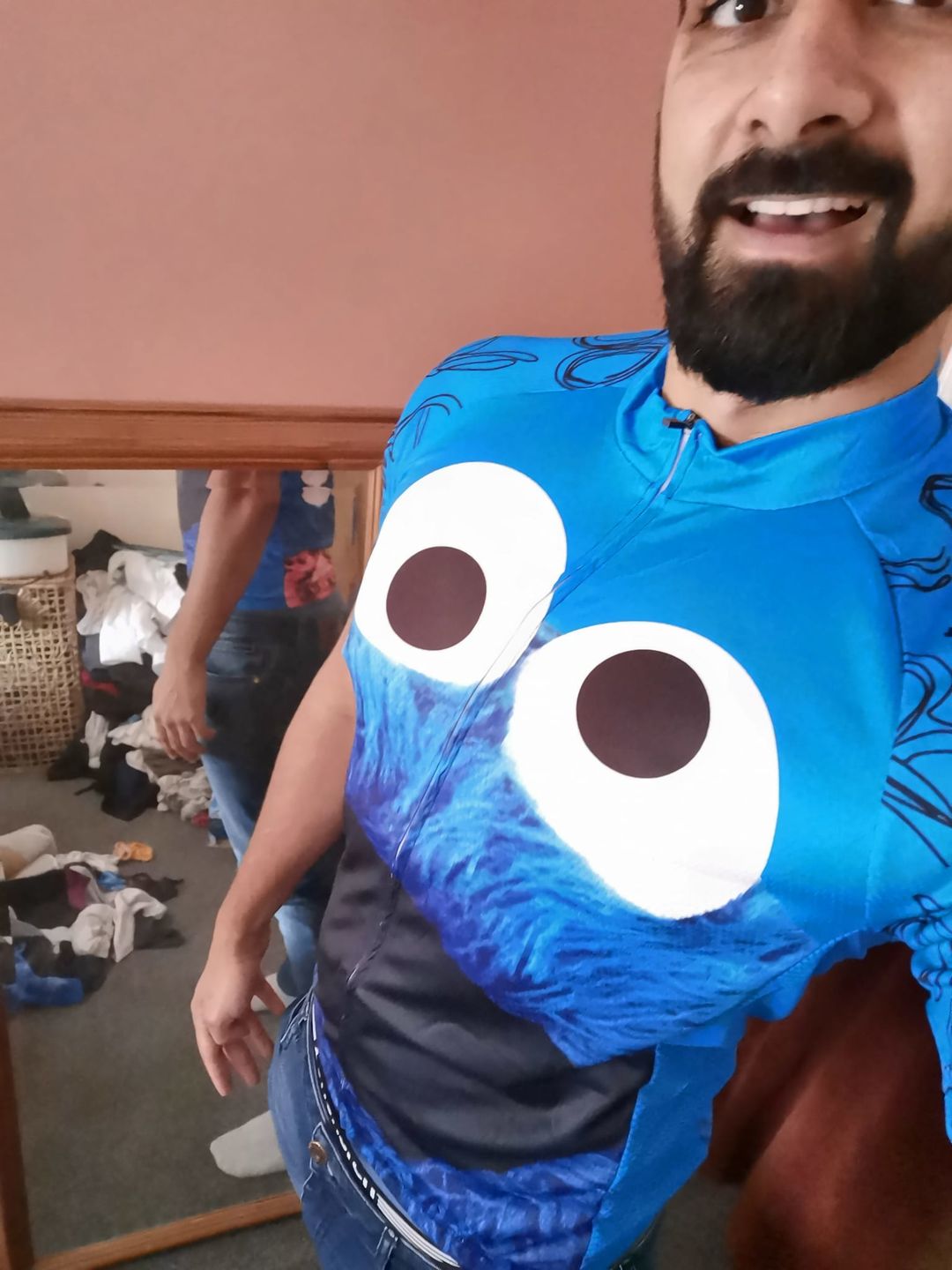 Customer photo review of Cookie Monster - Ride, Bike, Eat Cookie! Cycling Jersey