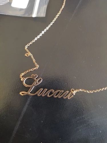 Customer photo review of Amor Name Necklace