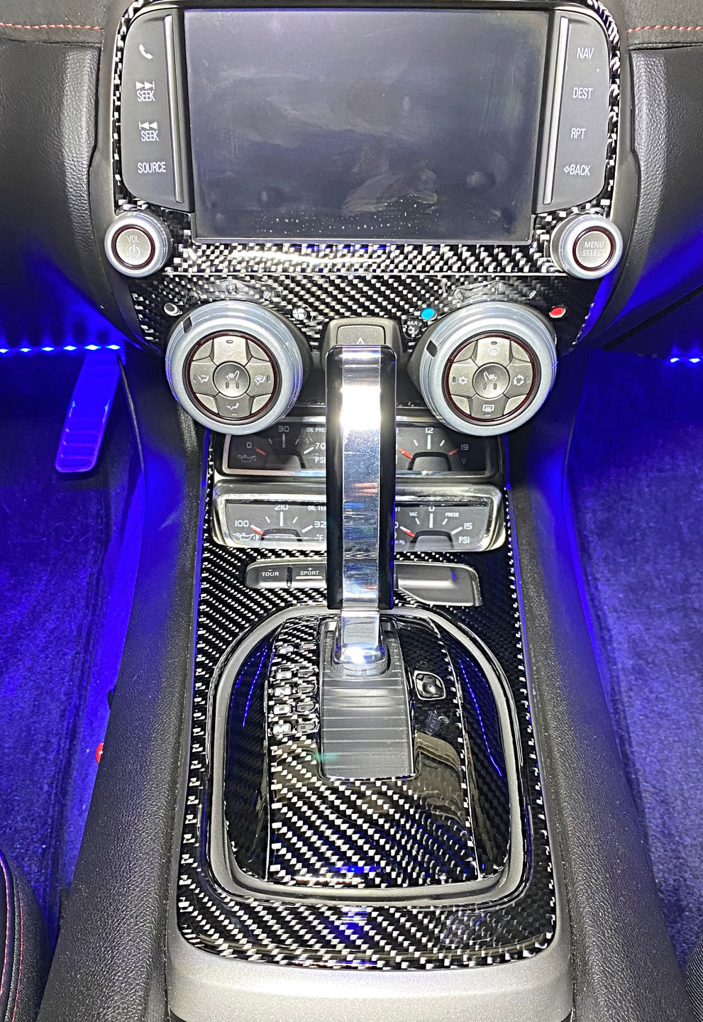 Customer photo review of Carbon Fiber Center Console Overlay for  Chevrolet Camaro 2010-2015