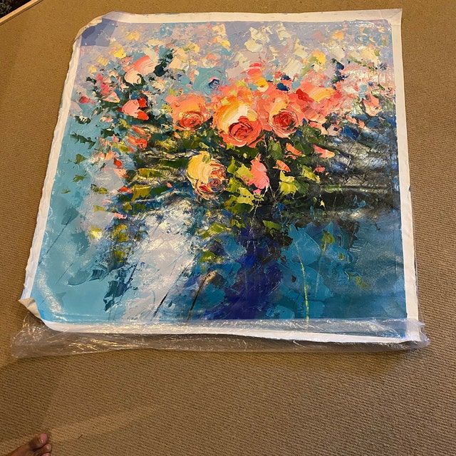 Customer photo review of IMPRESSIONISM FLORAL PAINTING, FLOWER WALL, HAND-PAINTED CANVAS