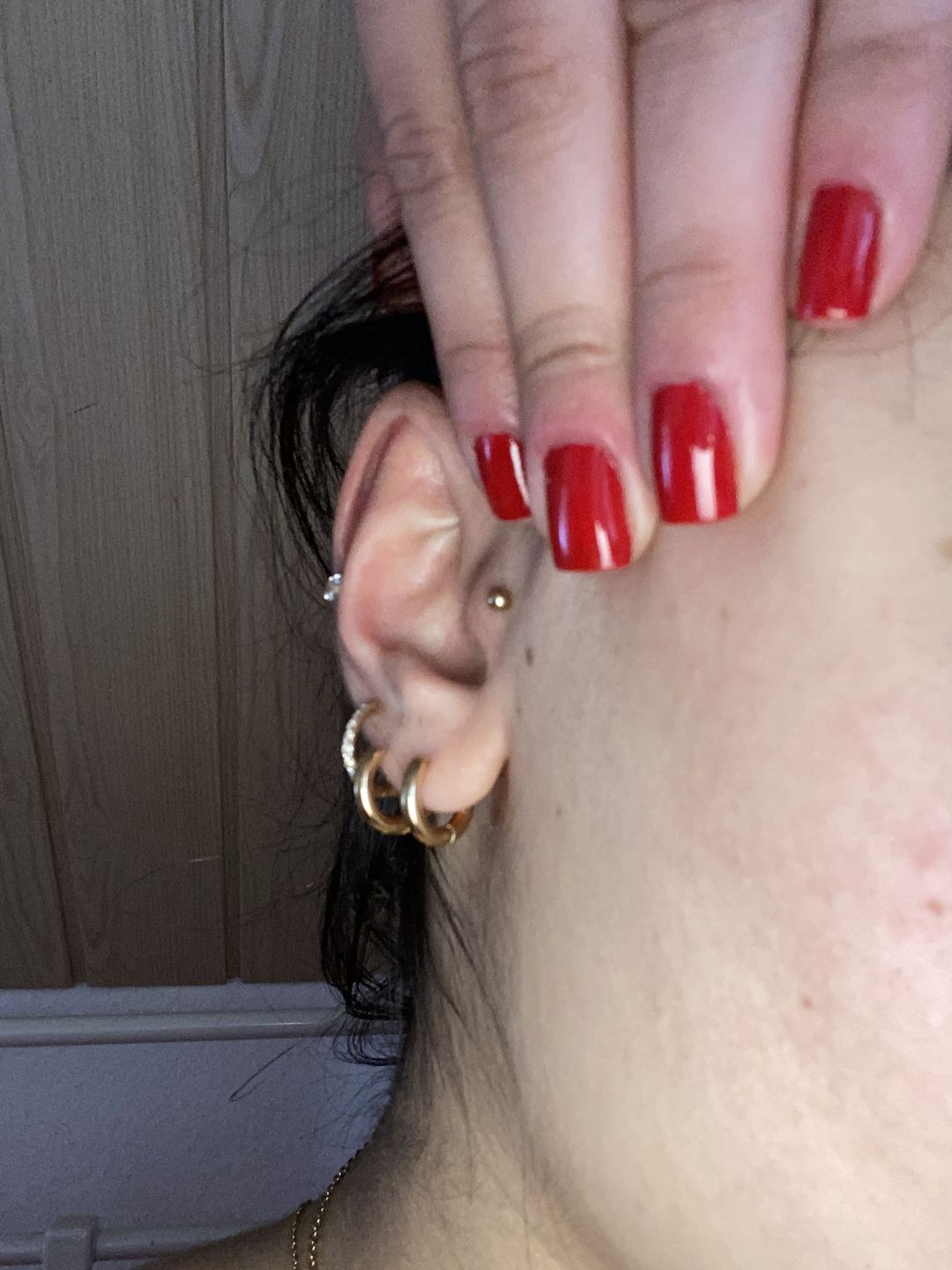 Customer photo review of Simple Dot Piercing | Titan