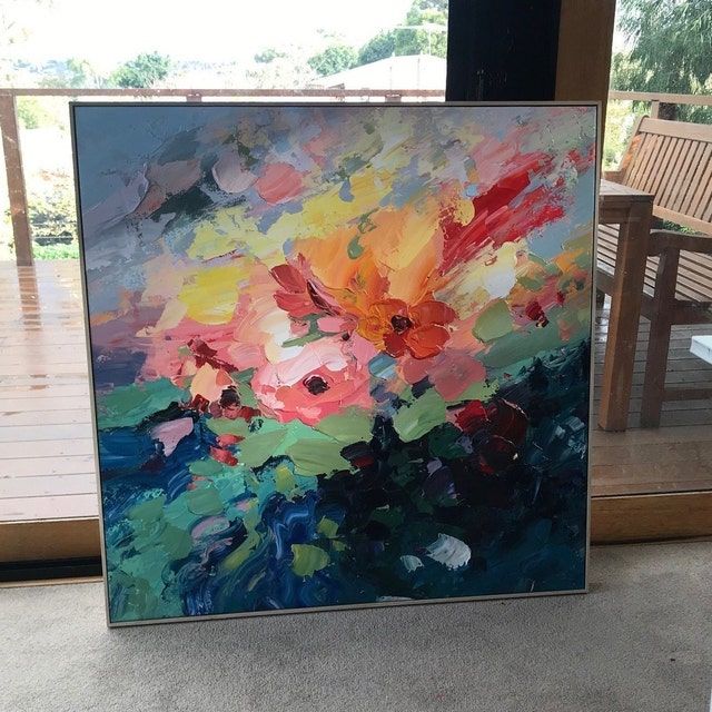 Customer photo review of IMPRESSIONISM FLOWER PAINTING, DREAM GARDEN, HAND-PAINTED CANVAS