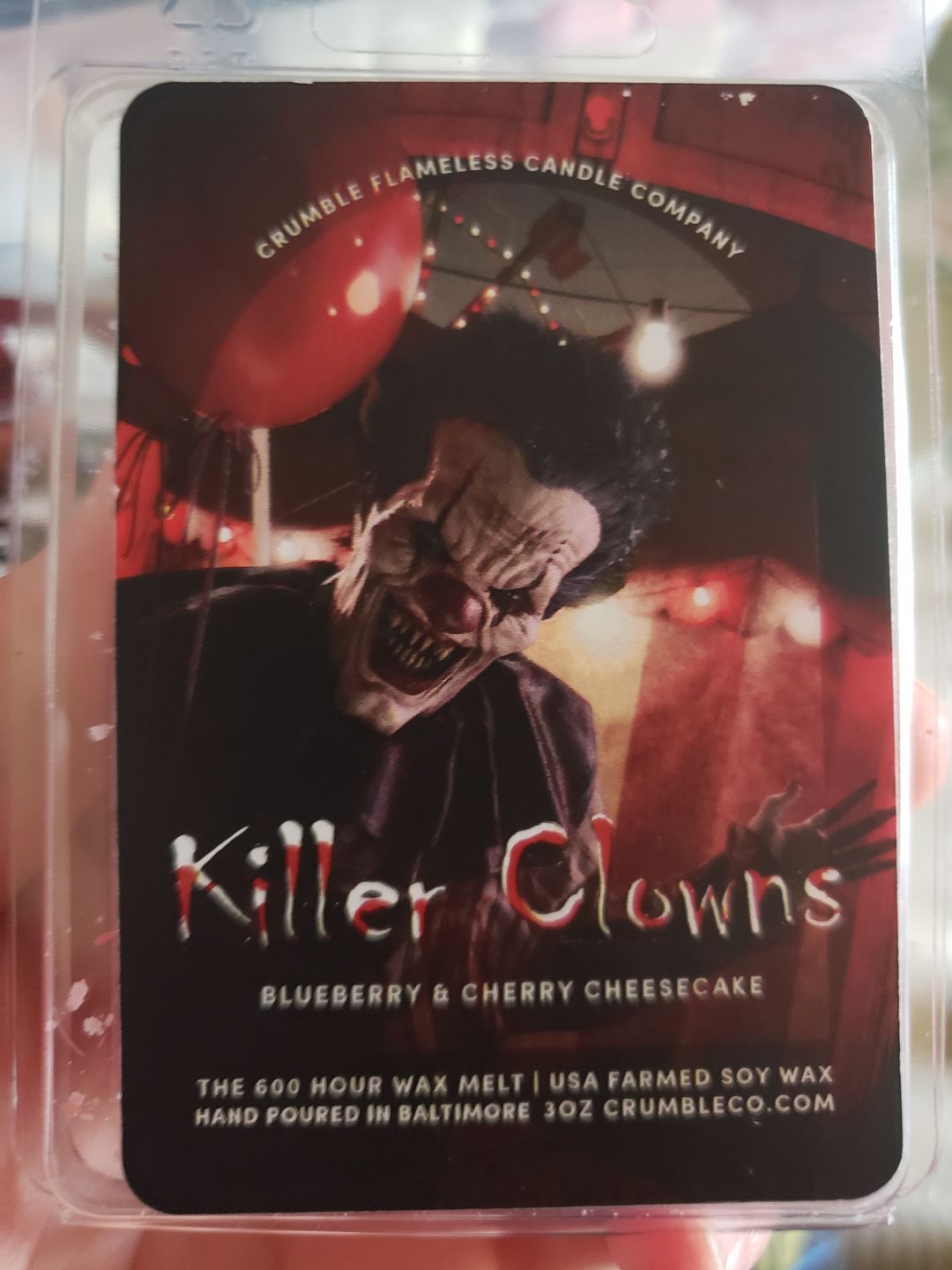 Customer photo review of Killer Clowns Wax Melts