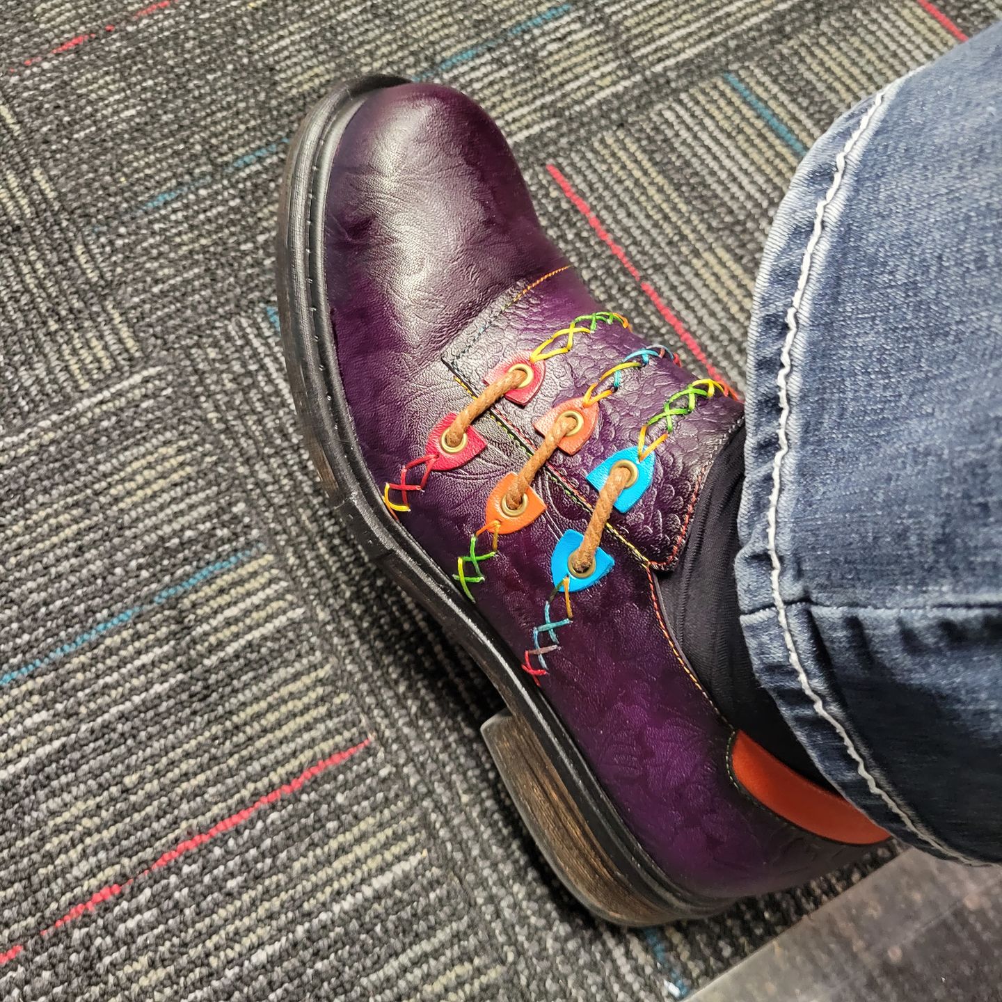 Customer photo review of Hand Embossed Genuine Leather Shoes
