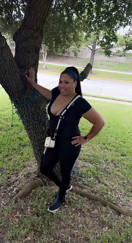 Customer photo review of Can’t Resist Jumpsuit (Black)