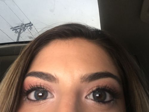 Customer photo review of Egypt Blue Prescription Contact Lenses