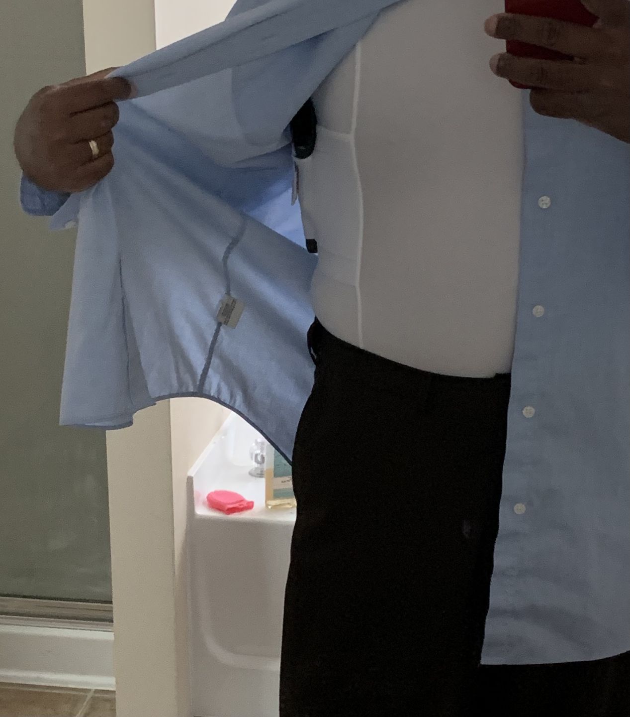 Customer photo review of Mens Concealed Carry Crew Neck Tee