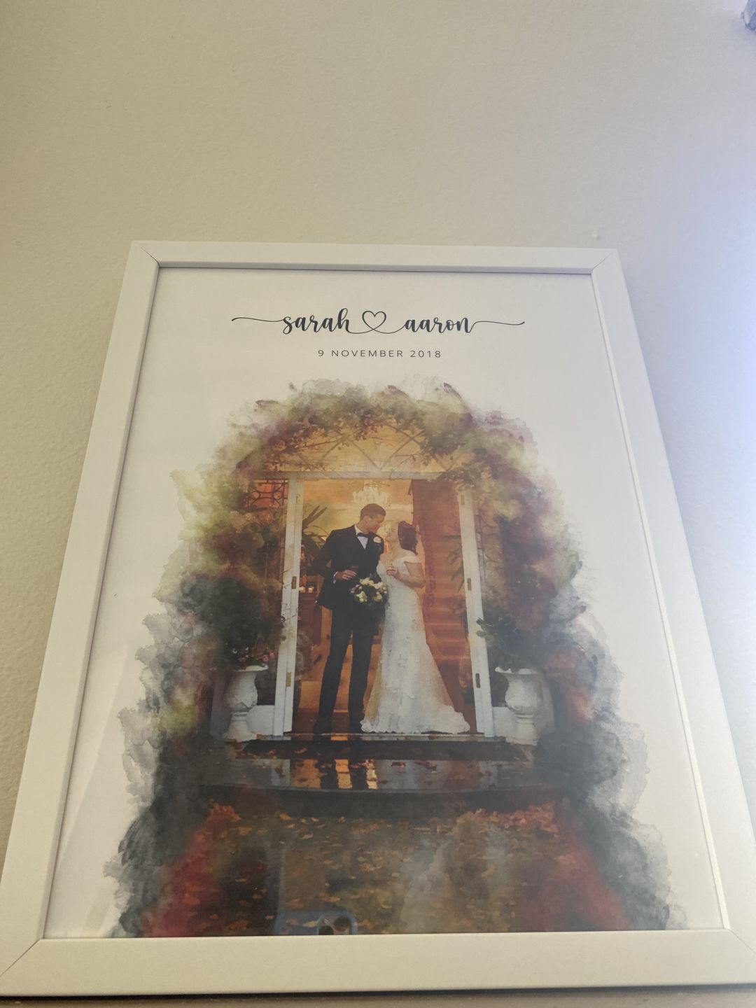 Customer photo review of Custom Newly Married Anniversary Wedding Couple Portrait