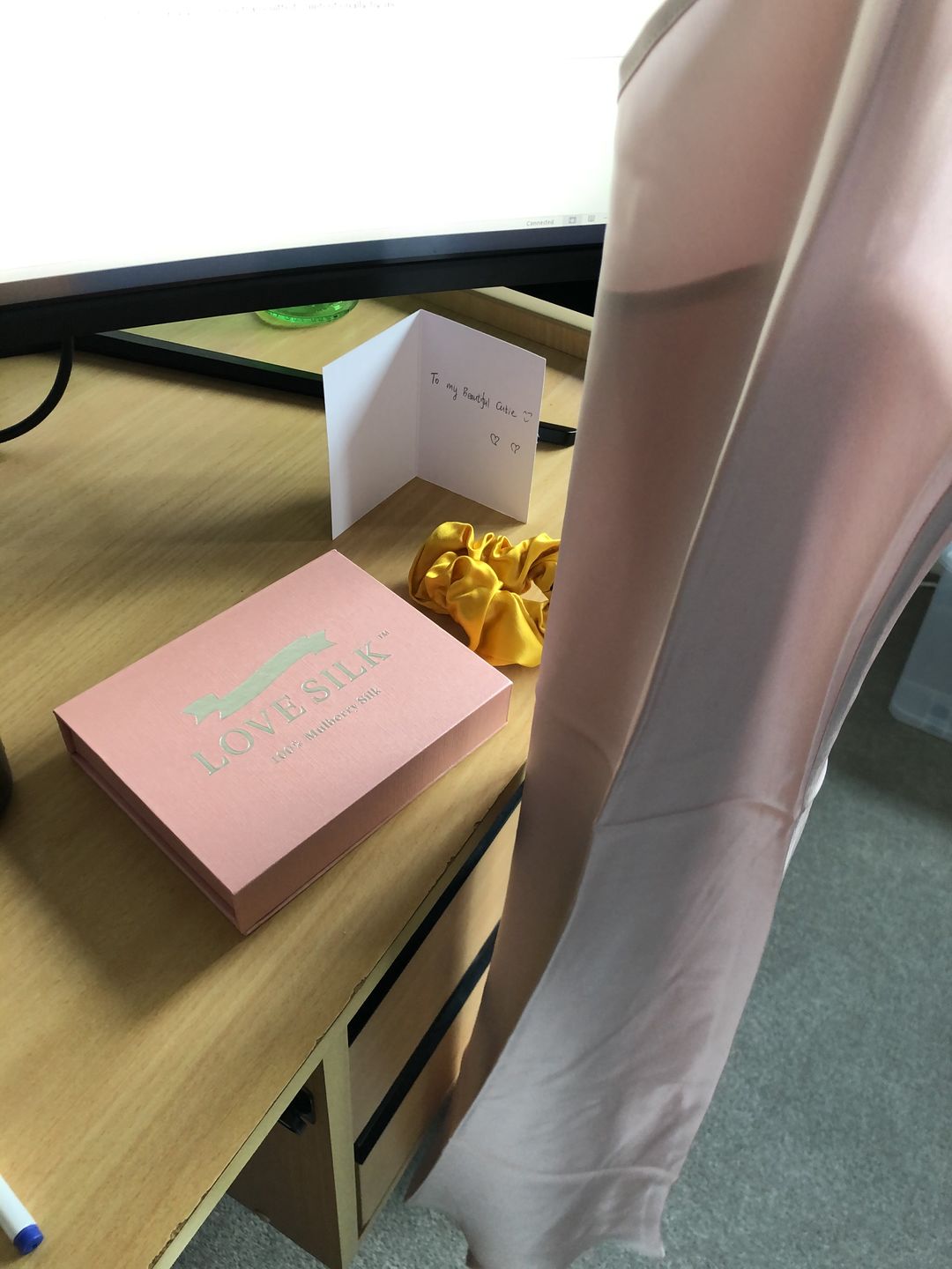 Customer photo review of 100% Mulberry Silk Nightgown Spaghetti Strap Chemise Nightdress Everyday Slip - Sweet Pink