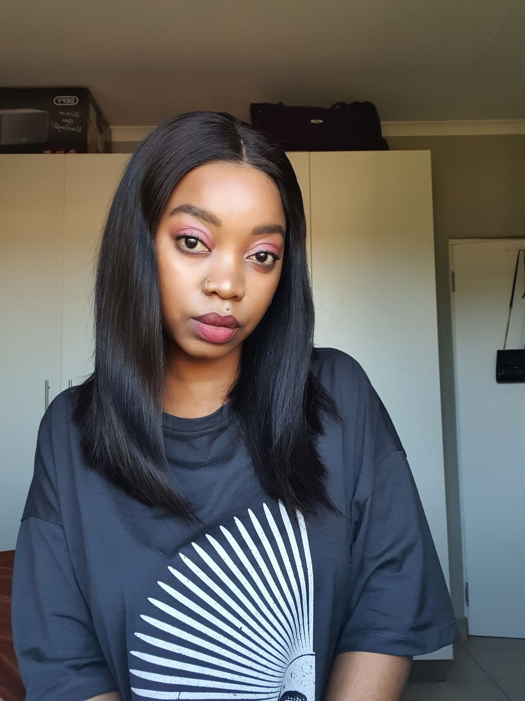 Customer photo review of 13A Double Drawn Bob 3part Wigs