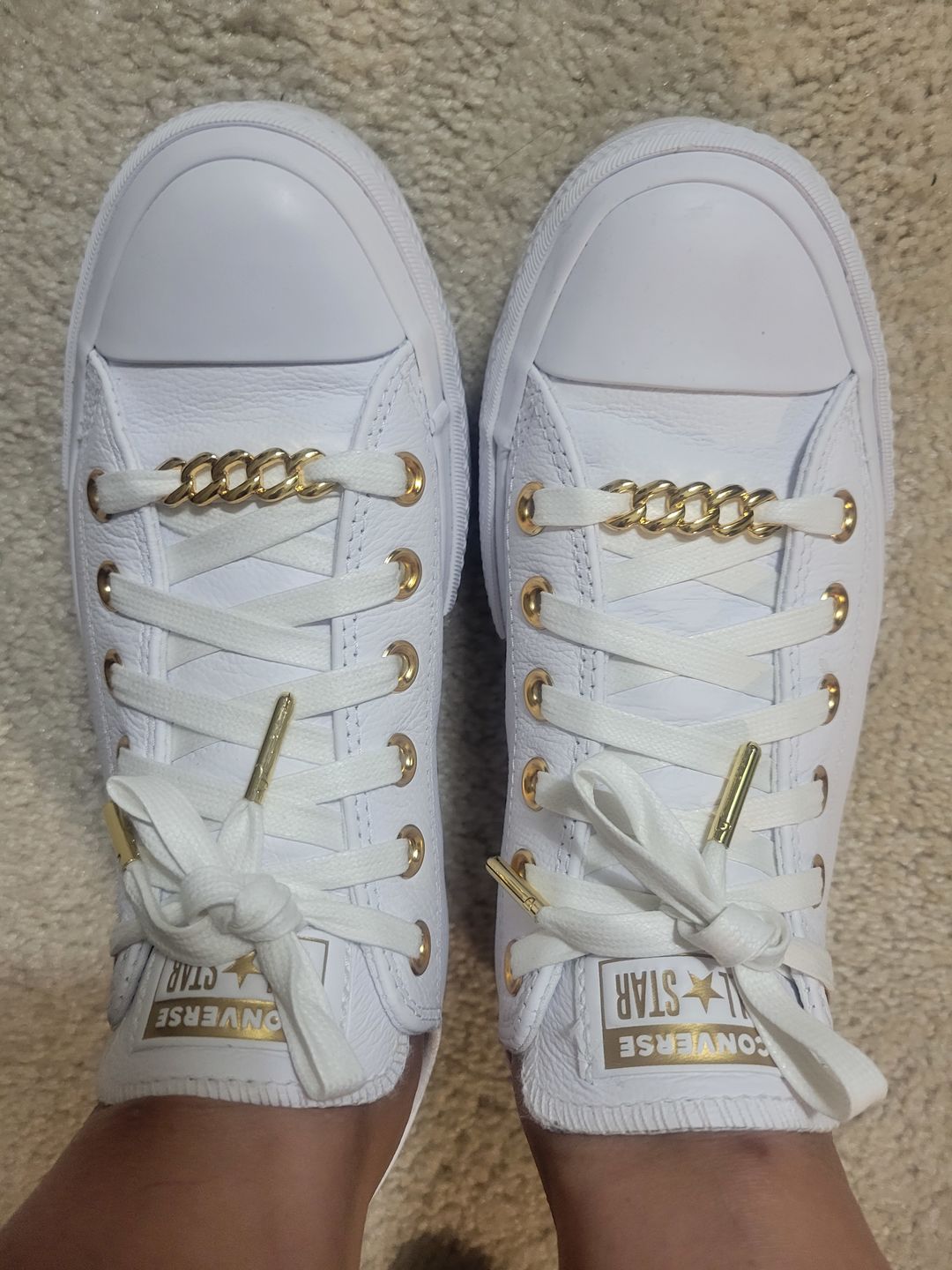 Customer photo review of Flat Waxed Cotton Shoe Laces
