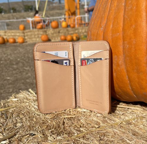 Customer photo review of Blemished | No.52 | 'Natural Oak' Vertical Leather Wallet