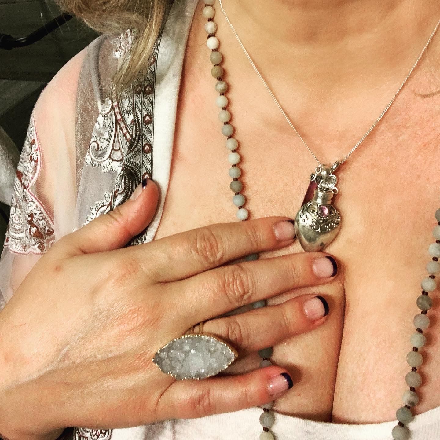 Customer photo review of Amethyst Sterling Silver Heart Necklace