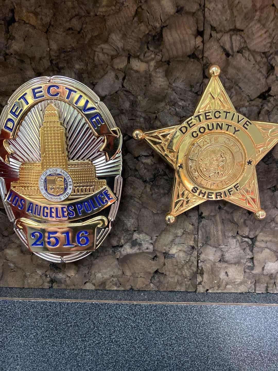 Customer photo review of LAPD Los Angeles Police Detective Badge Solid Copper Replica Movie Props With Number 2516