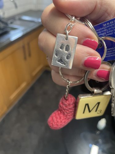 Customer photo review of Paw print keyring - classic paw keyring