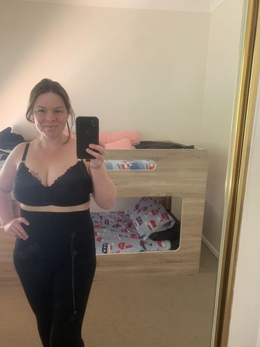 Customer photo review of WARRIOR SOFT CUP BLACK NURSING BRA - WIREFREE