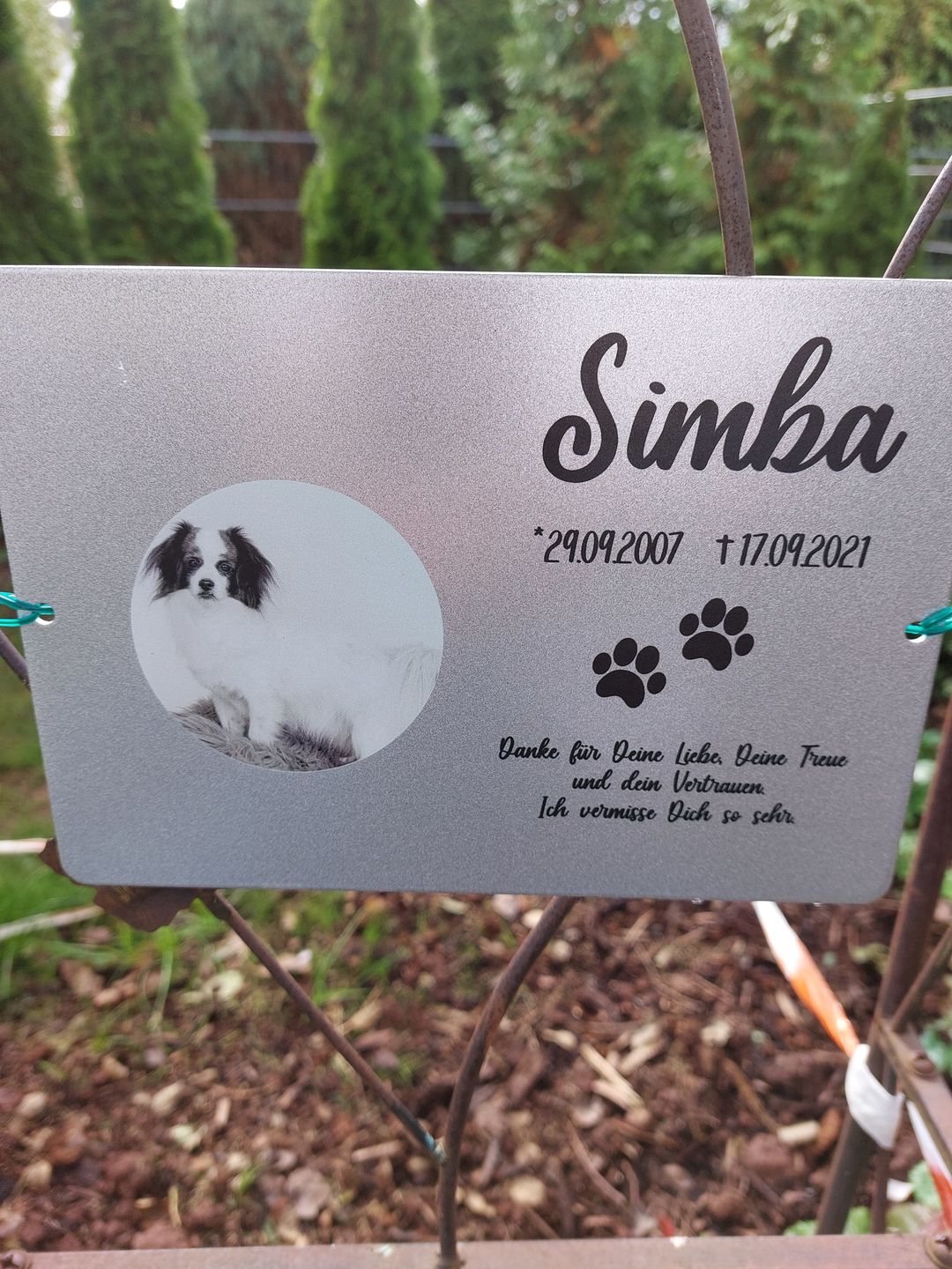 Customer photo review of Gedenktafel Hund "Lieblingshund"