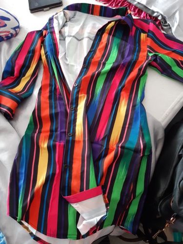 Customer photo review of Striped Colorful Blouse