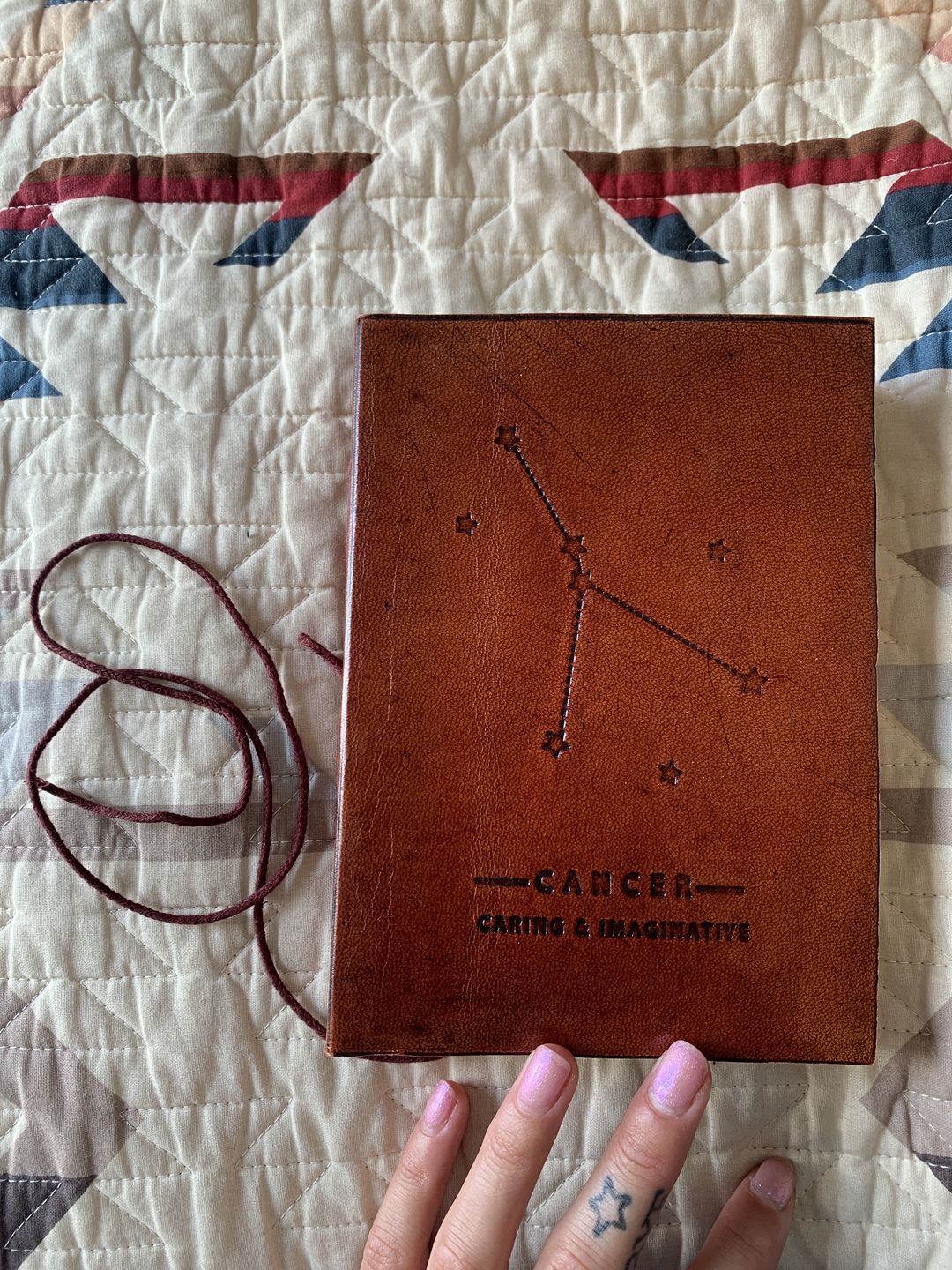 Customer photo review of Astrology Zodiac Handmade Leather Journal