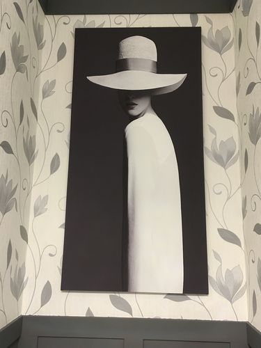 Customer photo review of 'Hat Lady' Framed Canvas (55.75" x 28")
